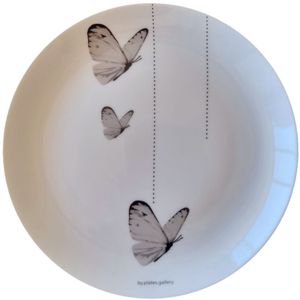 Prato De Porcelana Borboletas Pontinhos - 19 Cm