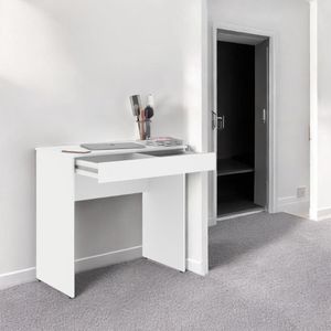 Mesa Para Computador Paris Branco C/ Gaveta Porta Itens Com Divisória