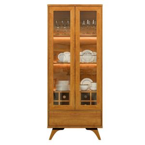 Cristaleira Adega Reflecta 2 Portas De Vidro Com Led - Mavaular Naturalle