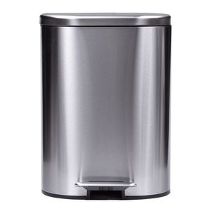 Lixeira Oval Soft Close Inox 50 Litros Kenya