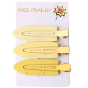 Presilhas Pop Art 3 Unidades |fixação Segura, Aderência Firme E Conforto Durante O Uso Miss Frandy Amarelo