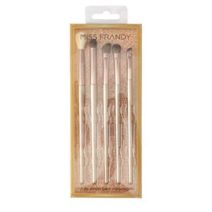 Kit Com 5 Pincéis De Maquiagem Linha Champagne - Miss Frandy Pm16-60228 Elegância E Funcionalidade