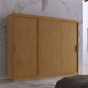 Guarda Roupa Vitor Em Mdf 3 Portas E 6 Cabideiros Moderna Naturalle