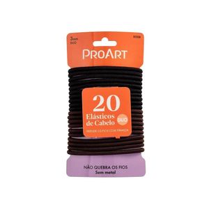 Elástico De Cabelo 3mm 20 Unidades Proart Firmeza, Elasticidade E Conforto Duo