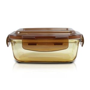 Kit Pote De Vidro Hermético De 2 Peças - Marrom Marrom