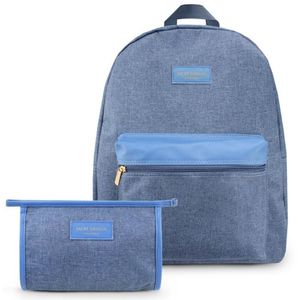 Conjunto Mochila E Necessaire De Envelope Joy Azul