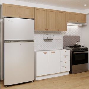 Cozinha Modulada 4 Peças 3 Aéreos 1 Balcão Arizona Cabecasa Madeiramadeira Branco-figueira