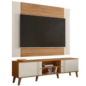 Rack Com Painel Extensivel Para Tv 70 Polegadas Plla Nature Off White