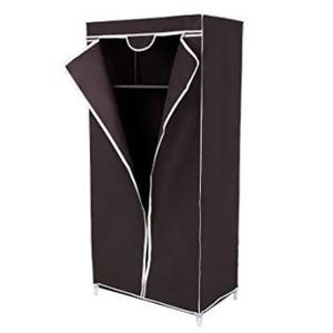Guarda Roupa Portátil Armário Multifuncional Arara Cabideiro Dobrável Organizador Camping Preto