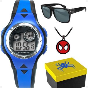 Relogio Digital Menino Infantil + Colar + Caixa + Oculos Sol Qualidade Premium Data Silicone Heroi