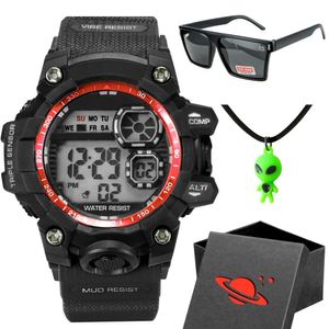 Relogio Menino Digital Criança Silicone Infantil Presente Vermelho Qualidade Premium Criança Data Et