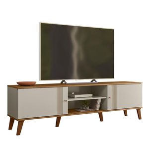 Rack Bancada Para Tv 75 Polegadas 180 Cm Denv Plla Off White Nature