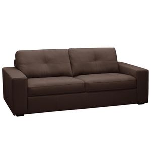 Sofá 3 Lugares Para Sala De Estar Living 205cm Vienne L06 Couro Marrom Café - Lyam Decor