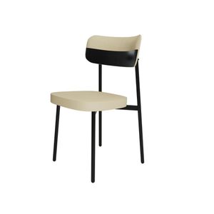 Cadeira Alloa Fixa C/4 Pés 50 X 44,7 X 83,8 Cm C/1 Un. Corriente Areia/courino Preto Corriente Areia/courino Preto