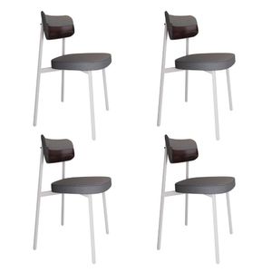 Cadeira Alloa Fixa C/4 Pés 50 X 44,7 X 83,8 Cm C/4 Un. Corriente Cinza/courino Café Corriente Cinza/courino Café