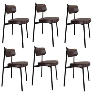 Cadeira Alloa Fixa C/4 Pés 50 X 44,7 X 83,8 Cm C/6 Un. Courino Café Courino Café