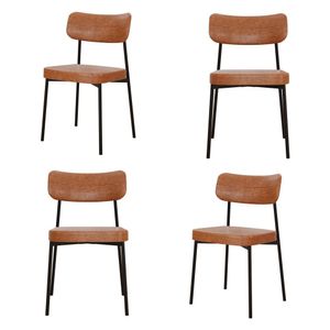 Cadeira Mynna Fixa C/4 Pes 525 X 470 X 790 Mm C/4 Un. Courino Caramelo Courino Caramelo