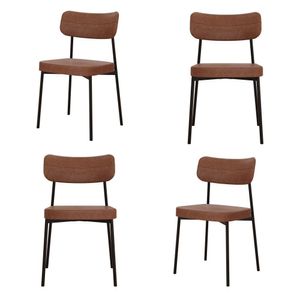 Cadeira Mynna Fixa C/4 Pes 525 X 470 X 790 Mm C/4 Un. Courino Whisky Courino Whisky