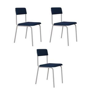 Cadeira Fit Fixa C/4 Pes 475 X 505 X 810 Mm C/3 Un Pés Brancos. Azul Celeste Azul Celeste
