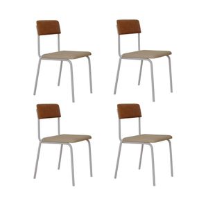 Cadeira Fit Fixa C/4 Pes 475 X 505 X 810 Mm C/4 Un Pés Brancos. Crt.areia/courino Caramelo Crt Areia/courino Caramelo