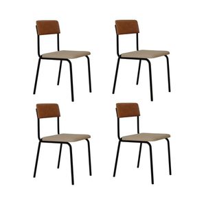 Cadeira Fit Fixa C/4 Pes 475 X 505 X 810 Mm C/4 Un. Crt.areia/courino Caramelo Crt Areia/courino Caramelo