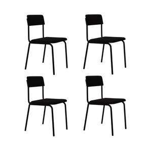 Cadeira Fit Fixa C/4 Pes 475 X 505 X 810 Mm C/4 Un. Preto Preto
