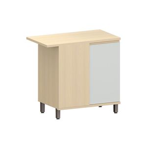 Balcão De Cozinha Canto Reto 95cm 1 Pt Aura Luciane Móveis Carvalho/cinza Cristal