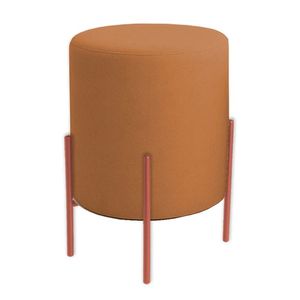Puff Orgânico Veludo Thor Com Pés De Ferro Rosê - 7 Decor Terracota