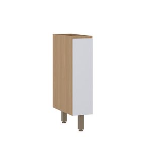 Balcão De Cozinha 20cm 1 Porta Sem Tampo Slim Luciane Móveis Freijó/cinza Cristal