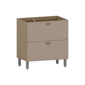 Balcão De Cozinha Sem Tampo 80cm 1 Porta E 1 Gavetão Classic Freijó/petala Rosa