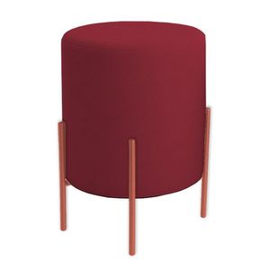 Puff Orgânico Boucle Thor Com Pés De Ferro Rosê - 7 Decor Bordo