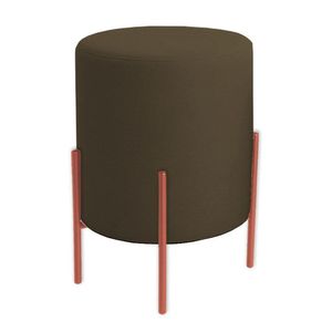 Puff Orgânico Veludo Thor Com Pés De Ferro Rosê - 7 Decor Marrom