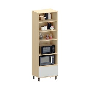 Paneleiro 70cm 2 Pts Com Vidro 1 Gav Espaço Torre Quente Aur Carvalho/cinza Cristal
