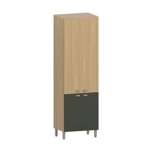 Paneleiro Duplo 70cm 4 Portas Classic Luciane Móveis Freijó/freijó Brasil/verde Amalfi