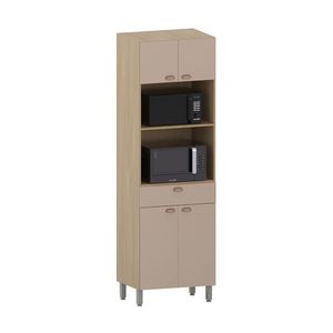 Paneleiro 70cm 3 Portas 1 Gaveta Com Espaço Para Micro-ondas Freijó/petala Rosa