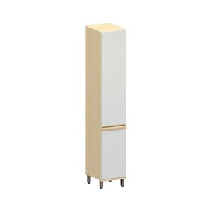 Paneleiro Simples 70cm 2 Pts Aura Luciane Móveis Carvalho/cinza Cristal