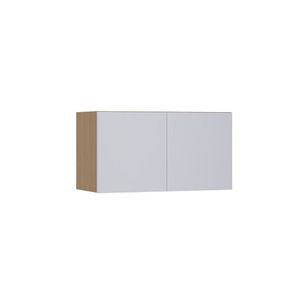 Armário Aéreo Para Geladeira 80cm 2 Portas Slim Luciane Móve Freijó/cinza Cristal