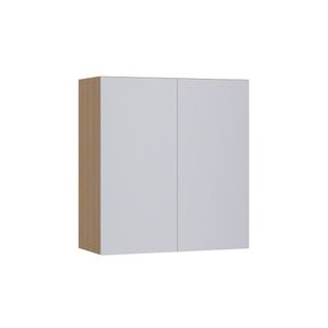 Armário Aéreo 80cm 2 Portas Slim Luciane Móveis Freijó/cinza Cristal