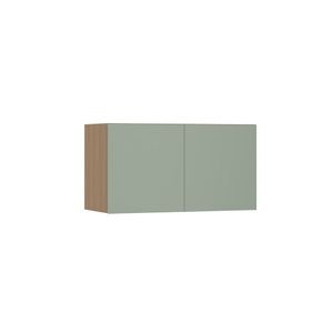 Armário Aéreo Para Geladeira 80cm 2 Portas Slim Luciane Móve Freijó/verde Jade
