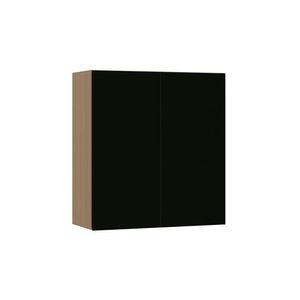 Armário Aéreo 80cm 2 Portas Slim Luciane Móveis Freijó/preto