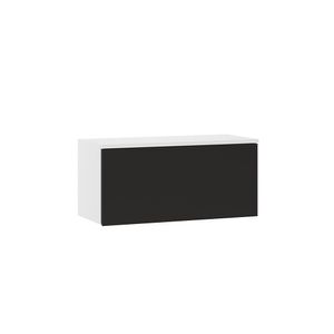 Armário Aéreo 70cm 1 Porta Basculante Dora Luciane Móveis Branco/preto