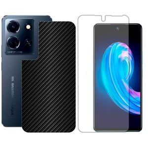 Película Hidrogel + Adesivo Fibra De Carbono Para Infinix Note 30 5g - Preta