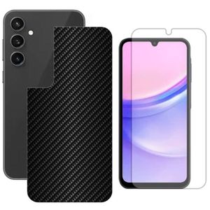 Película Hidrogel + Adesivo Fibra De Carbono Para Galaxy S23plus- Preta