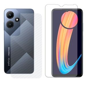 Película Hidrogel + Adesivo Fibra De Carbono Para Infinix Hot 30i - Transparente