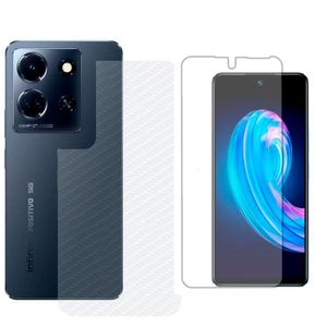 Película Hidrogel + Adesivo Fibra De Carbono Para Infinix Note 30 5g - Transparente