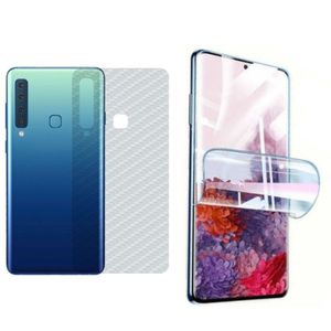 Película Hidrogel + Adesivo Fibra De Carbono Para Galaxy A9 2018 - Transparente