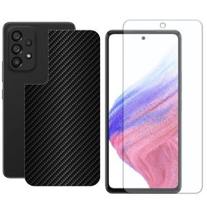 Película Hidrogel + Adesivo Fibra De Carbono Para Galaxy A53 5g- Preta