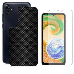 Película Hidrogel + Adesivo Fibra De Carbono Para Galaxy A04 - Preta