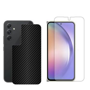 Película Hidrogel + Adesivo Fibra De Carbono Para Galaxy A54 5g - Preta