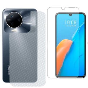 Película Hidrogel + Adesivo Fibra De Carbono Para Infinix Note 12 Pro - Transparente